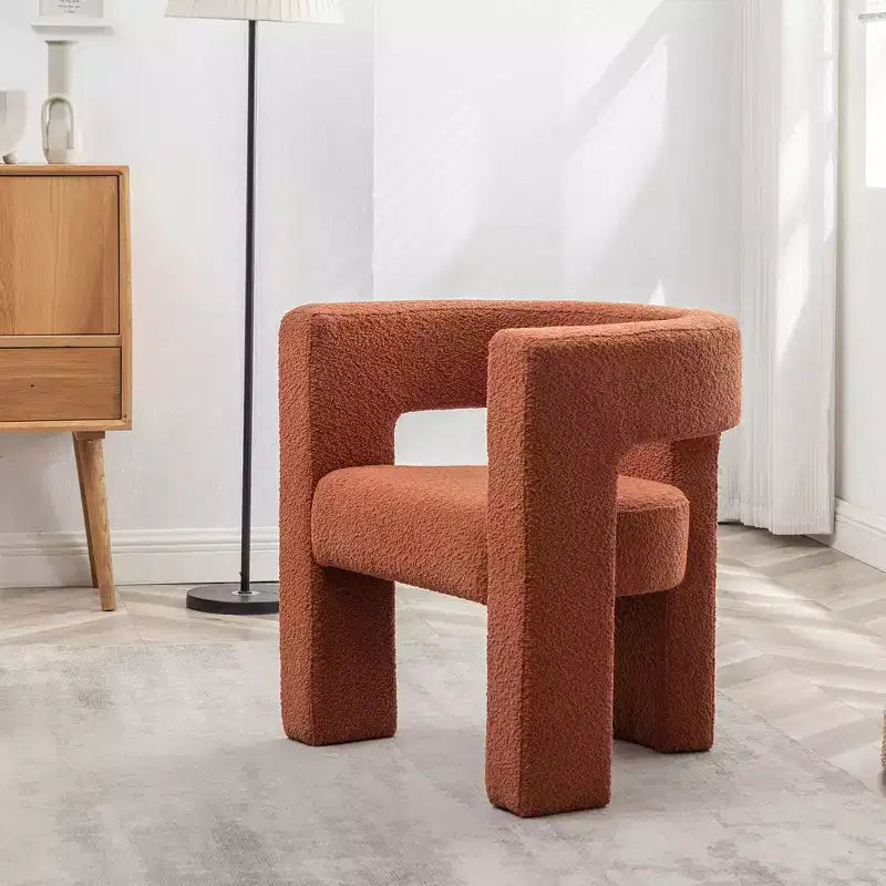 Fauteuil carré capitonné en bouclette, largeur 28 - Kinwell