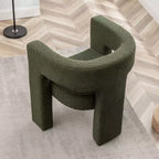 Fauteuil carré capitonné en bouclette, largeur 28 - Kinwell