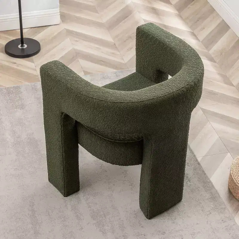 Fauteuil carré capitonné en bouclette, largeur 28 - Kinwell