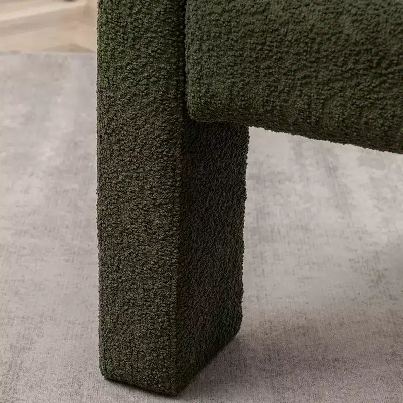Fauteuil carré capitonné en bouclette, largeur 28 - Kinwell