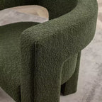 Fauteuil carré capitonné en bouclette, largeur 28 - Kinwell