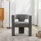 Fauteuil carré capitonné en bouclette, largeur 28 - Kinwell