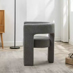 Fauteuil carré capitonné en bouclette, largeur 28 - Kinwell