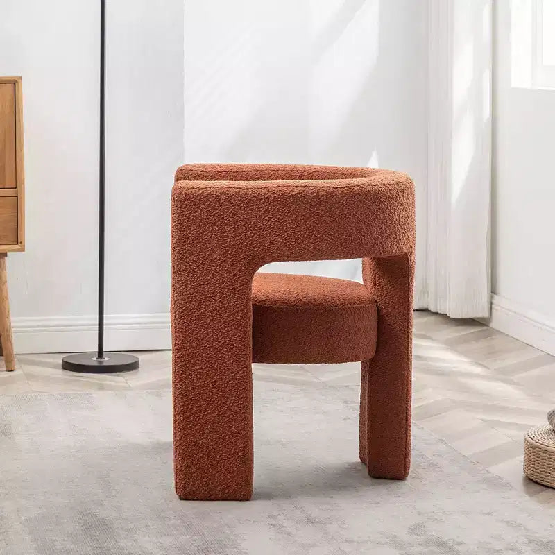 Fauteuil carré capitonné en bouclette, largeur 28 - Kinwell