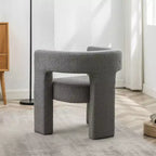 Fauteuil carré capitonné en bouclette, largeur 28 - Kinwell