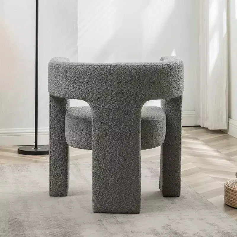 Fauteuil carré capitonné en bouclette, largeur 28 - Kinwell