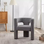 Fauteuil carré capitonné en bouclette, largeur 28 - Kinwell