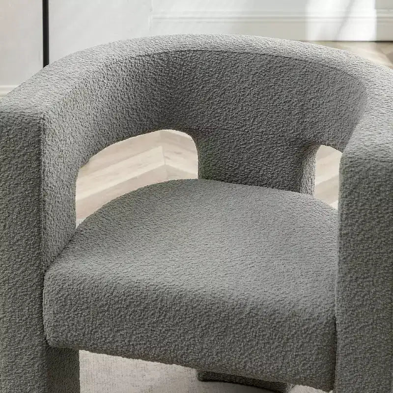 Fauteuil carré capitonné en bouclette, largeur 28 - Kinwell
