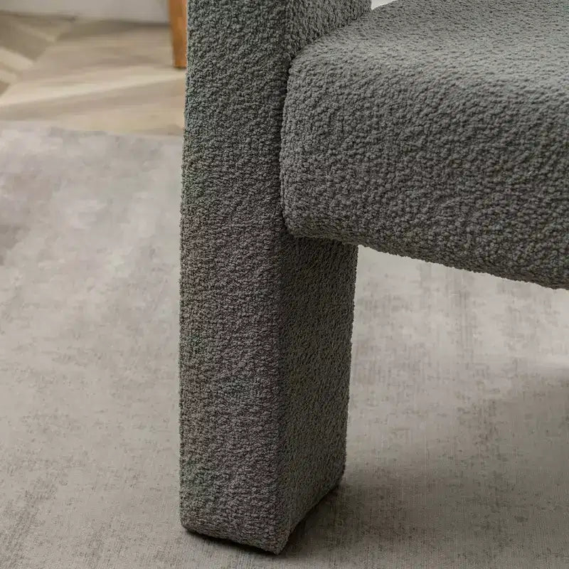 Fauteuil carré capitonné en bouclette, largeur 28 - Kinwell