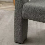Fauteuil carré capitonné en bouclette, largeur 28 - Kinwell