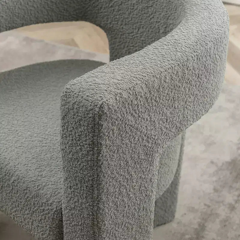 Fauteuil carré capitonné en bouclette, largeur 28 - Kinwell