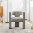 Fauteuil carré capitonné en bouclette, largeur 28 - Kinwell