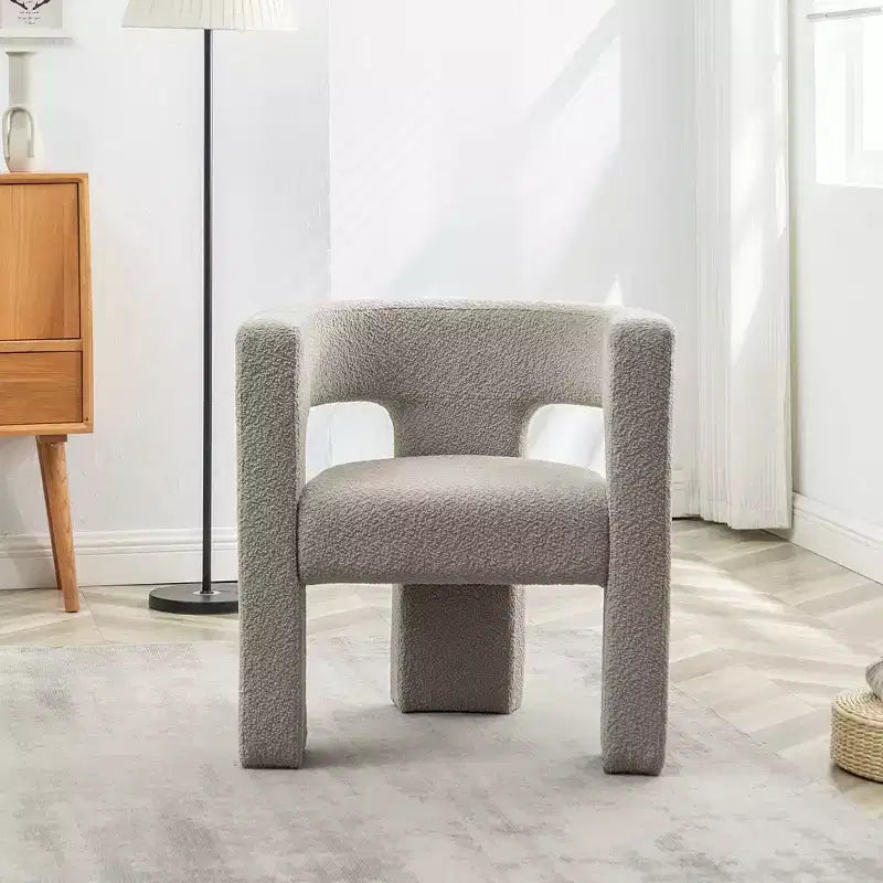 Fauteuil carré capitonné en bouclette, largeur 28 - Kinwell