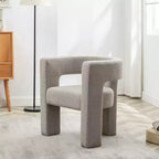 Fauteuil carré capitonné en bouclette, largeur 28 - Kinwell
