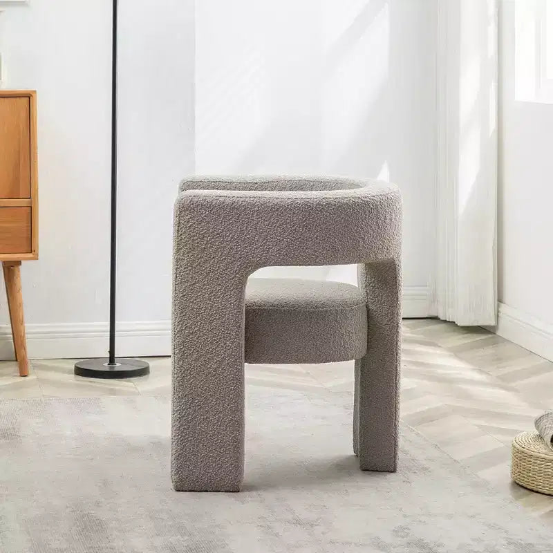 Fauteuil carré capitonné en bouclette, largeur 28 - Kinwell