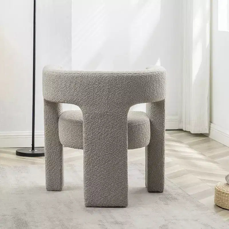 Fauteuil carré capitonné en bouclette, largeur 28 - Kinwell