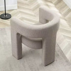 Fauteuil carré capitonné en bouclette, largeur 28 - Kinwell