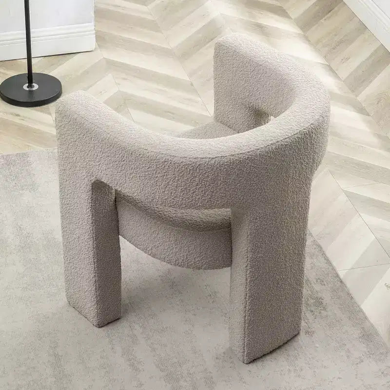 Fauteuil carré capitonné en bouclette, largeur 28 - Kinwell