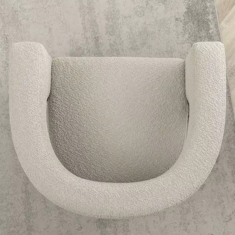 Fauteuil carré capitonné en bouclette, largeur 28 - Kinwell