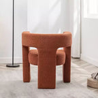 Fauteuil carré capitonné en bouclette, largeur 28 - Kinwell