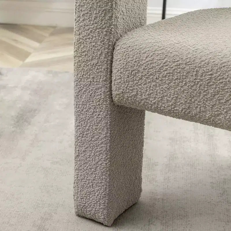 Fauteuil carré capitonné en bouclette, largeur 28 - Kinwell