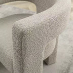 Fauteuil carré capitonné en bouclette, largeur 28 - Kinwell