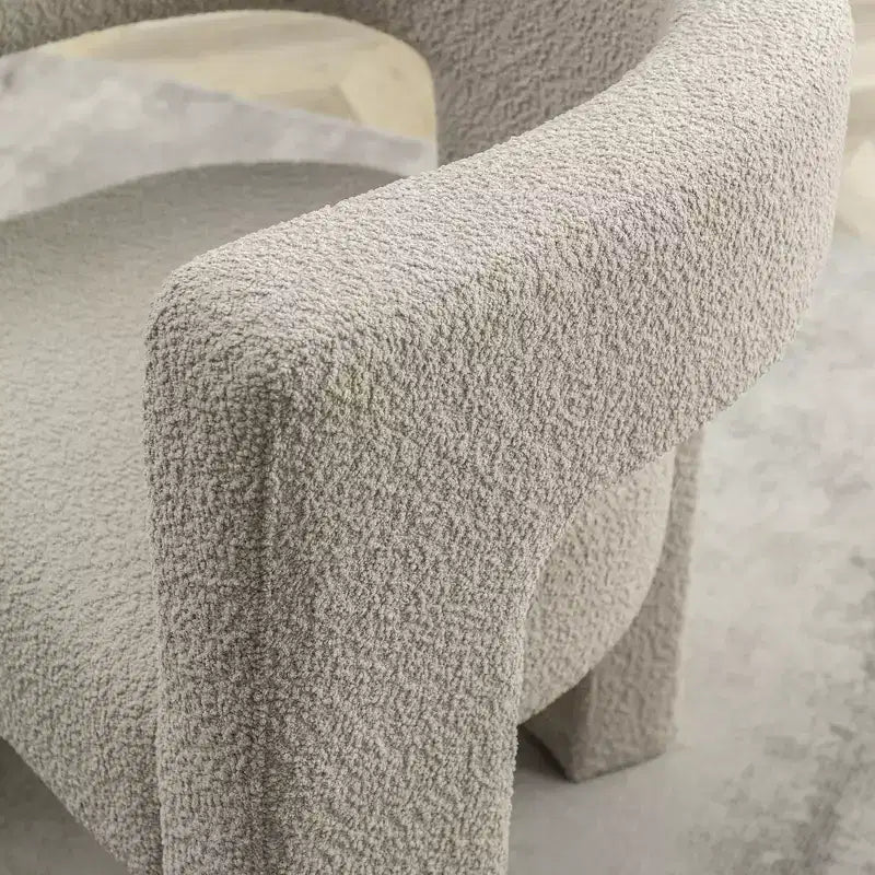 Fauteuil carré capitonné en bouclette, largeur 28 - Kinwell