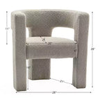 Fauteuil carré capitonné en bouclette, largeur 28 - Kinwell