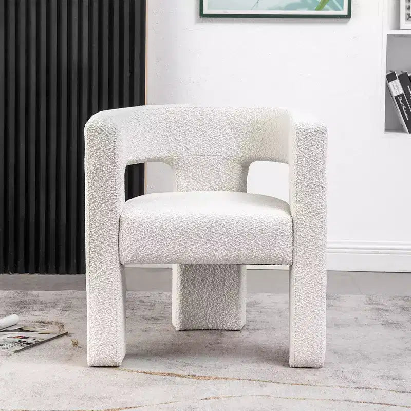 Fauteuil carré capitonné en bouclette, largeur 28 - Kinwell