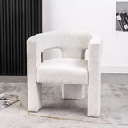 Fauteuil carré capitonné en bouclette, largeur 28 - Kinwell