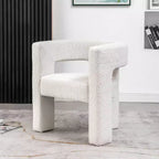 Fauteuil carré capitonné en bouclette, largeur 28 - Kinwell