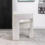 Fauteuil carré capitonné en bouclette, largeur 28 - Kinwell