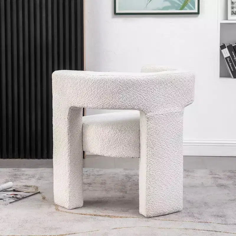 Fauteuil carré capitonné en bouclette, largeur 28 - Kinwell