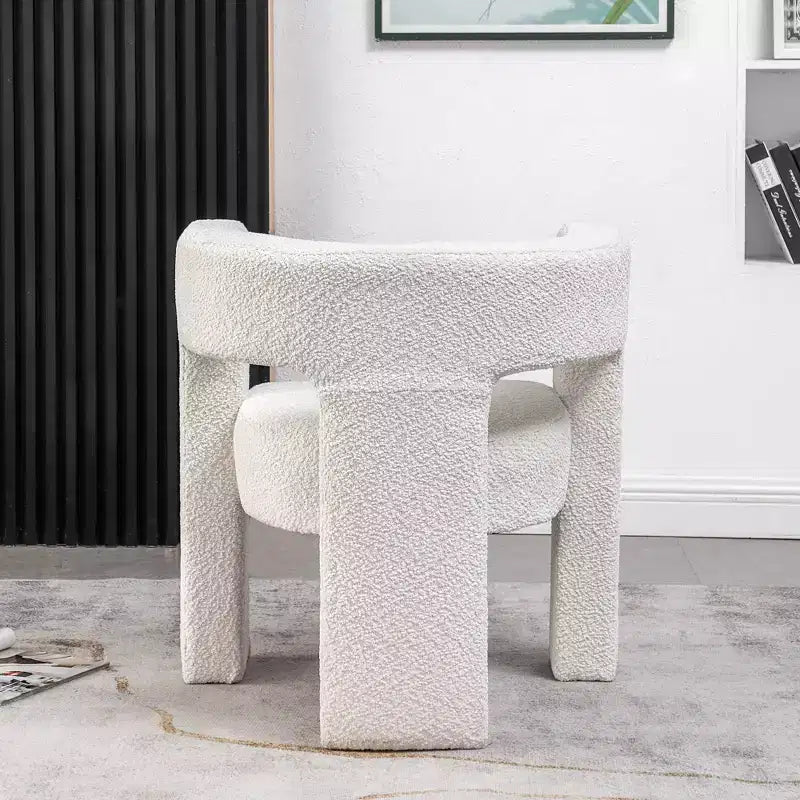 Fauteuil carré capitonné en bouclette, largeur 28 - Kinwell