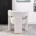 Fauteuil carré capitonné en bouclette, largeur 28 - Kinwell