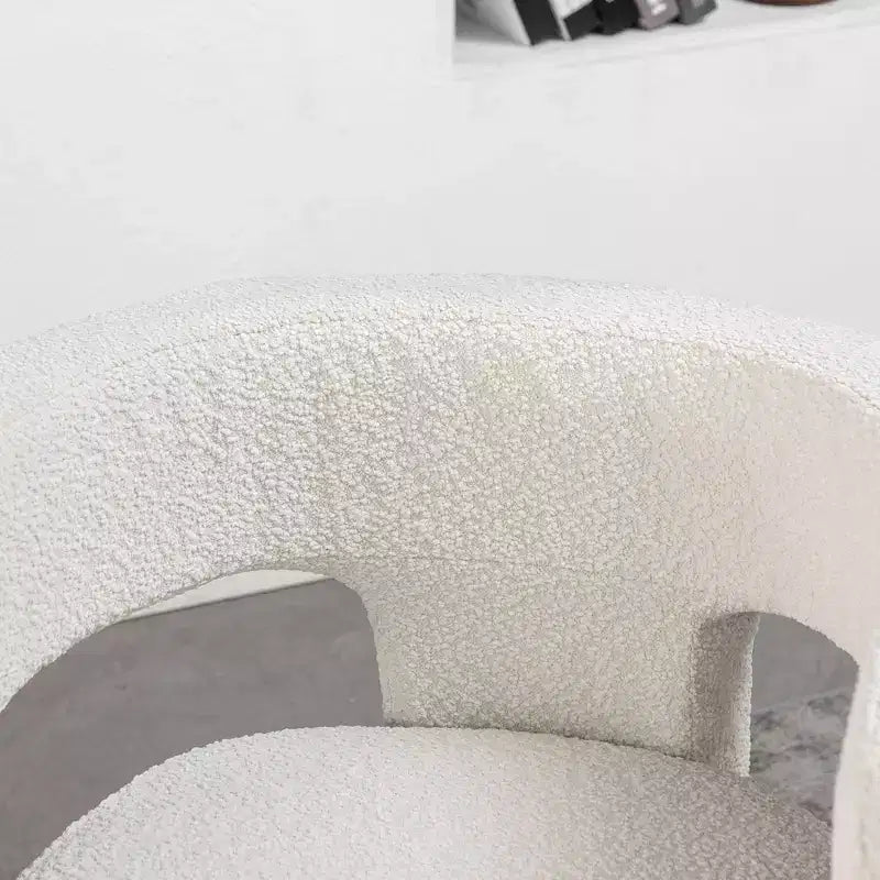 Fauteuil carré capitonné en bouclette, largeur 28 - Kinwell