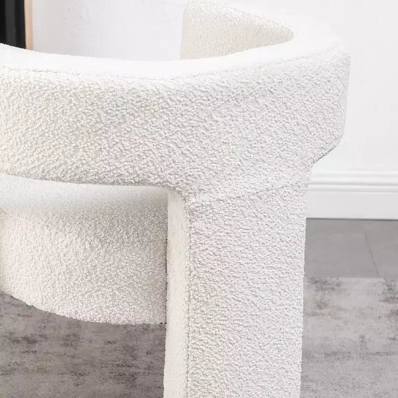 Fauteuil carré capitonné en bouclette, largeur 28 - Kinwell