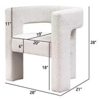 Fauteuil carré capitonné en bouclette, largeur 28 - Kinwell