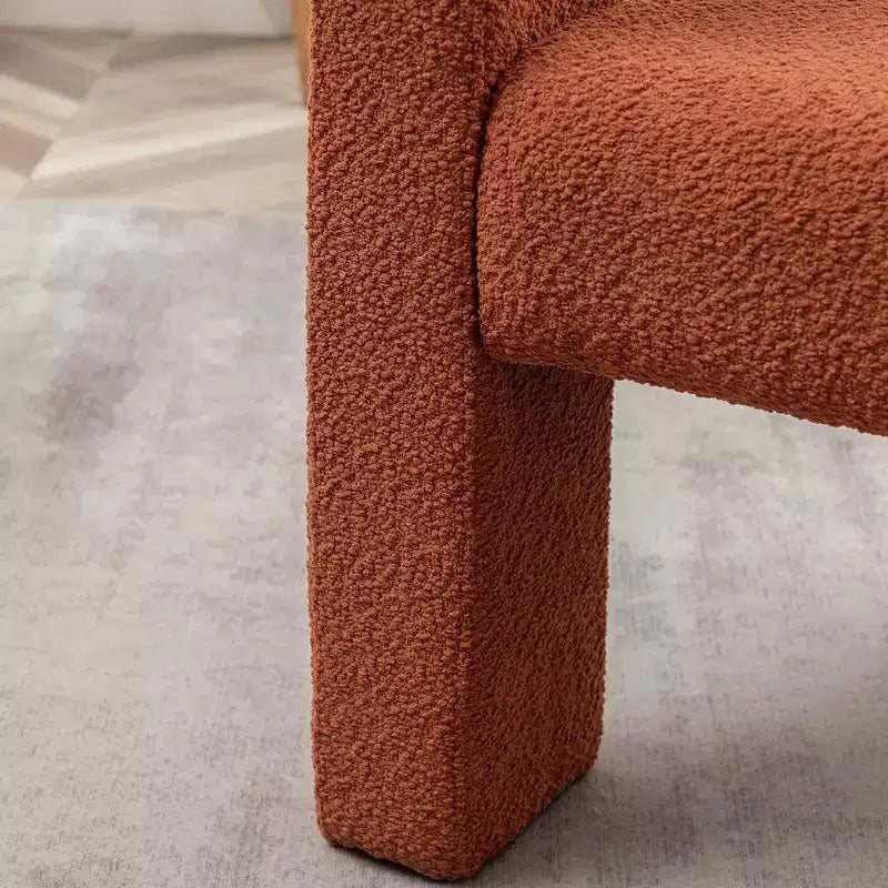 Fauteuil carré capitonné en bouclette, largeur 28 - Kinwell