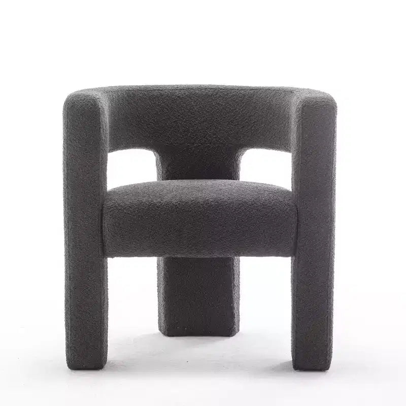 Fauteuil carré capitonné en bouclette, largeur 28 - Kinwell