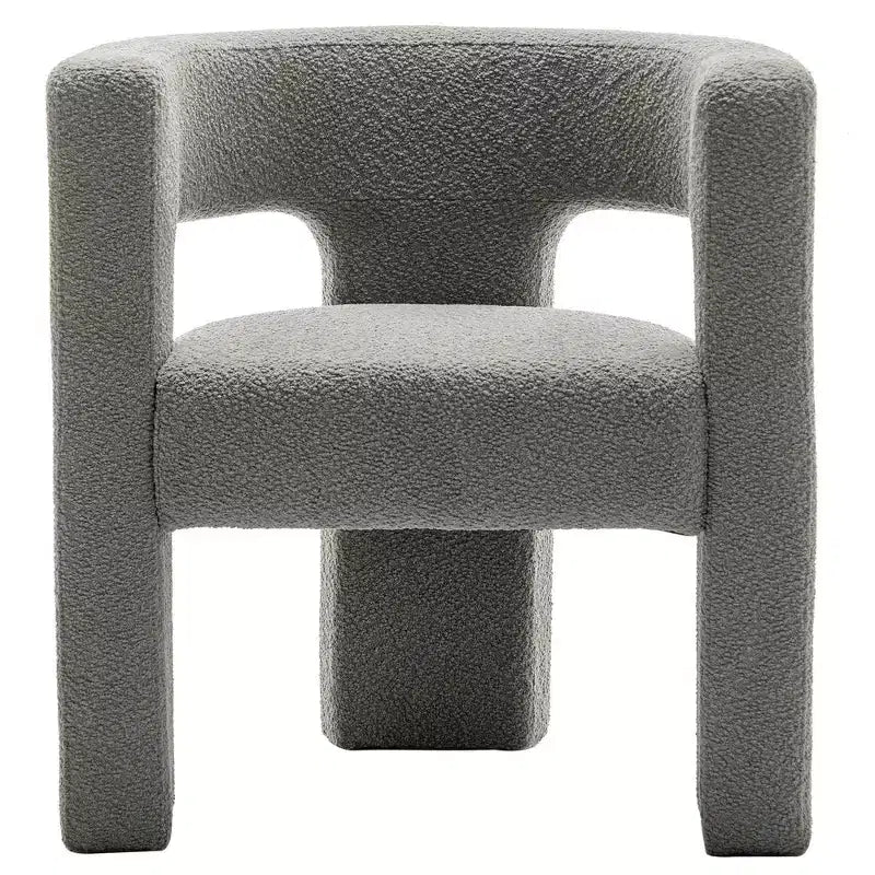 Fauteuil carré capitonné en bouclette, largeur 28 - Kinwell
