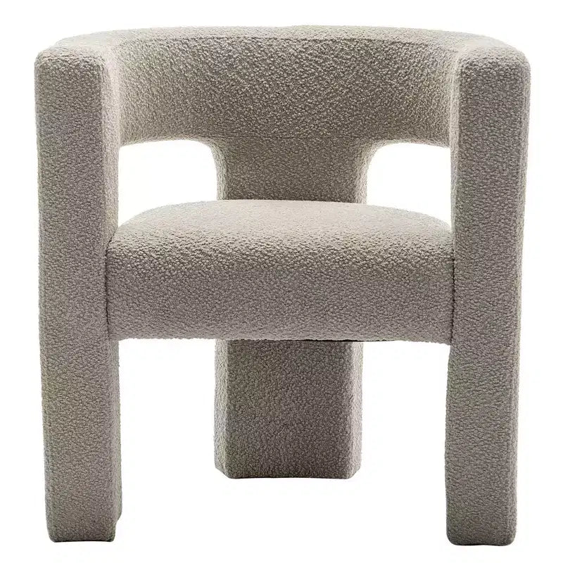 Fauteuil carré capitonné en bouclette, largeur 28 - Kinwell