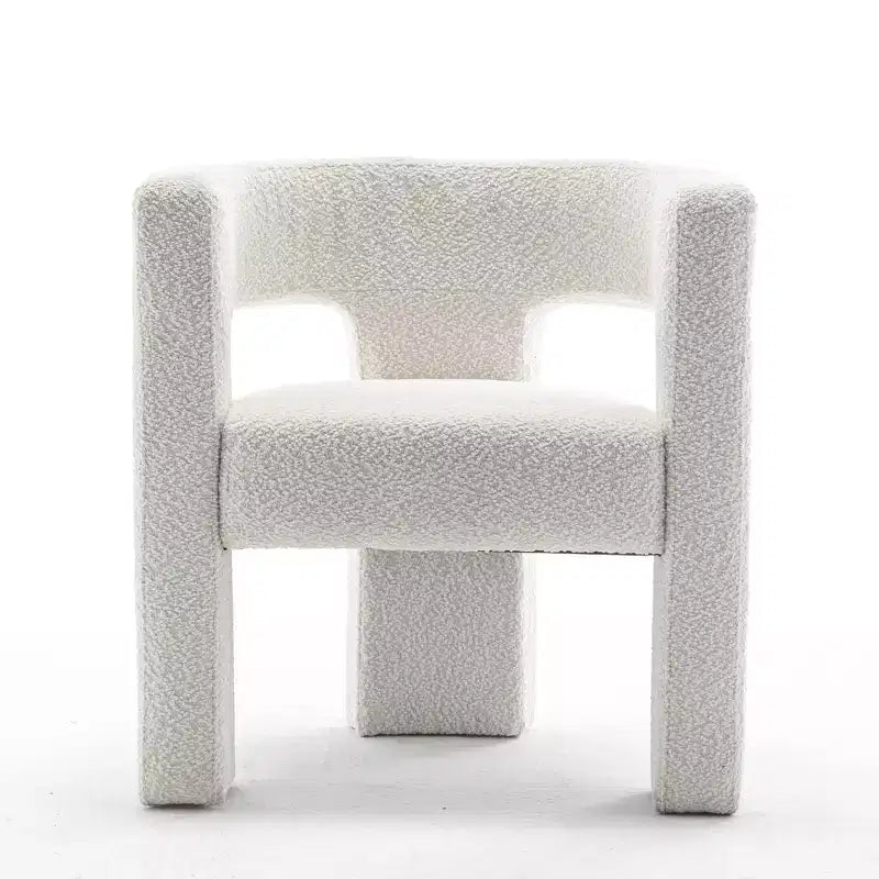 Fauteuil carré capitonné en bouclette, largeur 28 - Kinwell