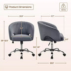 Fauteuil de bureau à roulettes Yaheetech avec dossier capitonné