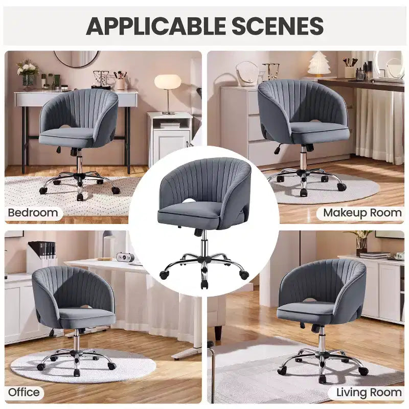 Fauteuil de bureau à roulettes Yaheetech avec dossier capitonné