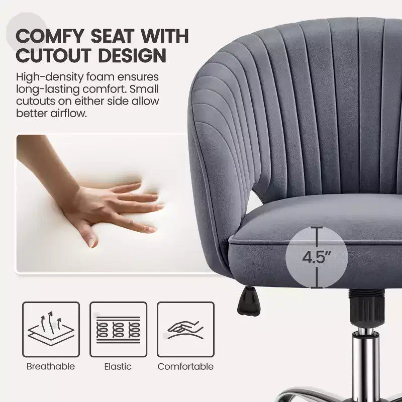 Fauteuil de bureau à roulettes Yaheetech avec dossier capitonné