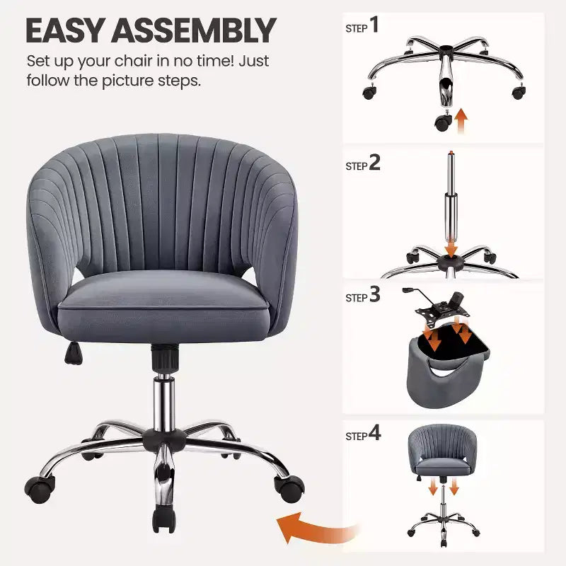 Fauteuil de bureau à roulettes Yaheetech avec dossier capitonné