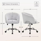 Fauteuil de bureau à roulettes Yaheetech avec dossier capitonné