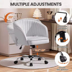 Fauteuil de bureau à roulettes Yaheetech avec dossier capitonné