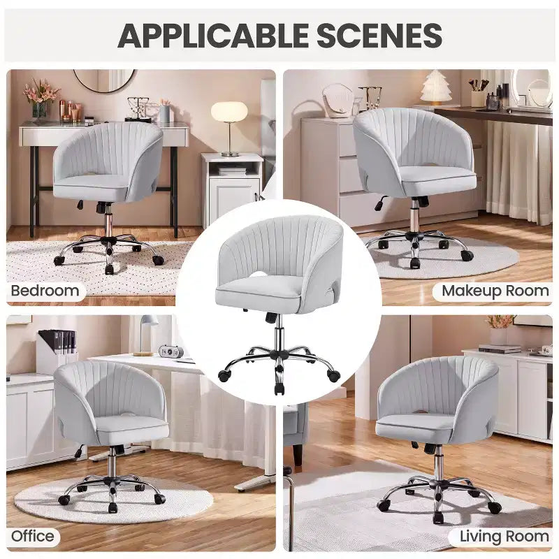Fauteuil de bureau à roulettes Yaheetech avec dossier capitonné